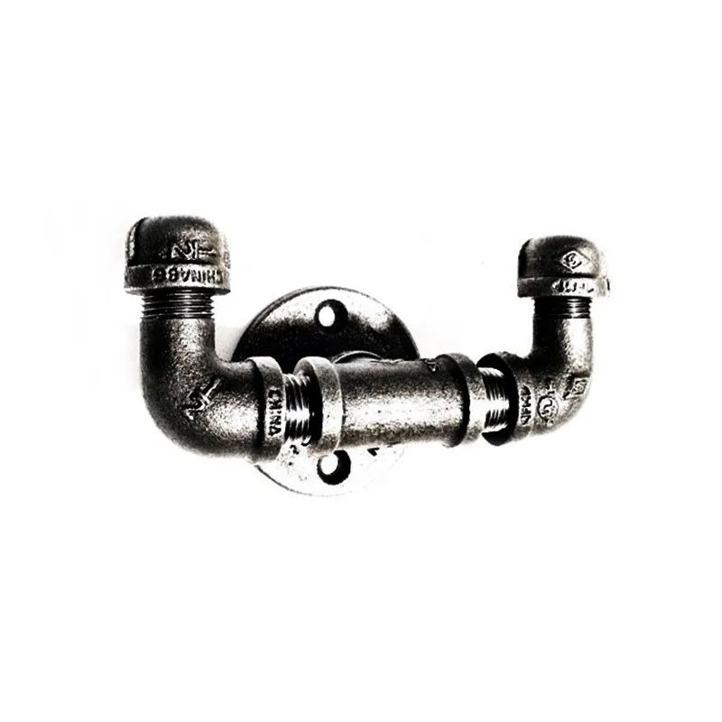 

1PC hat hooks New Antique Silver Black Industrial Pipe Hooks Wall Mount Towel Hanger Hat Coat hooks for hanging Z58