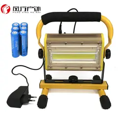 Refletor светодиодный открытый прожектор светодиодного освещения лампы прожектор 100 W COB Светодиодные прожекторы сад лампа с 6x18650 Батарея и