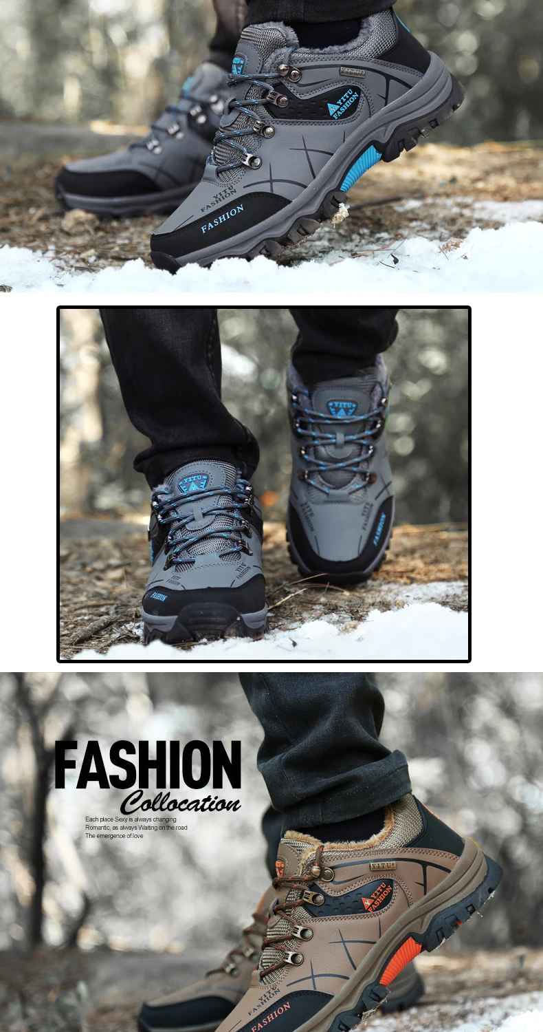 SOCONE теплые мужские ботинки для скалолазания уличная Водонепроницаемая защитная обувь Спорт Пеший Туризм Сапоги для Для мужчин зимние походная обувь с мехом
