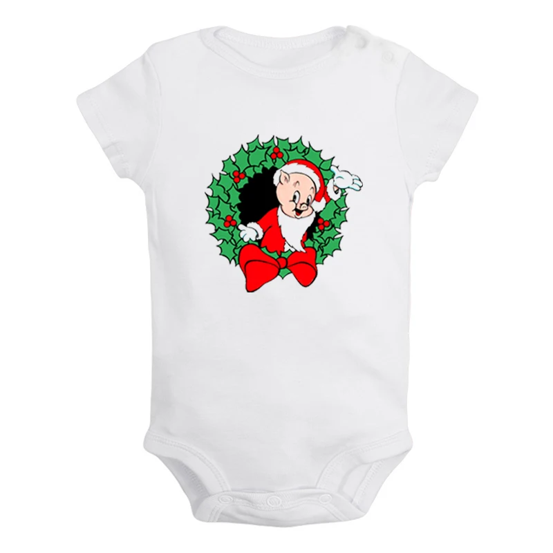 ieBodysuits1352W Одежда для новорожденных мальчиков и девочек с изображением поросенка из мультфильма Марвина и марсиана комбинезон с короткими рукавами хлопок - Color: ieBodysuits1352W