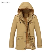 Для мужчин куртка толстые теплые зимние мужские осенние куртки и пальто с капюшоном воротник плюс Размеры 6xl Модная тонкая верхняя одежда длинная парка C1582