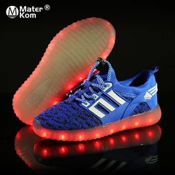 

Size 25-37 Children's Sneakers Luminous Sneakers for Boys Girls Breathable Sports Shoes USB Led Light Shoes with Luminous Sole