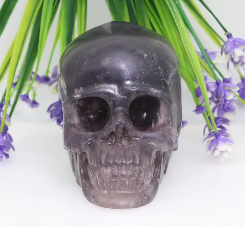 

4.68" 1189g COLORFUL FLUORITE Handmade Carved Crystal Skull Crystal Realistic Crystal Healing Furnishing Articles Figurine TC98