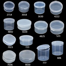 10 pcs libero Rotondo di Plastica Contenitori di Perline Artigianato Esposizione Dei Monili Scatole di Immagazzinaggio Caso(China)