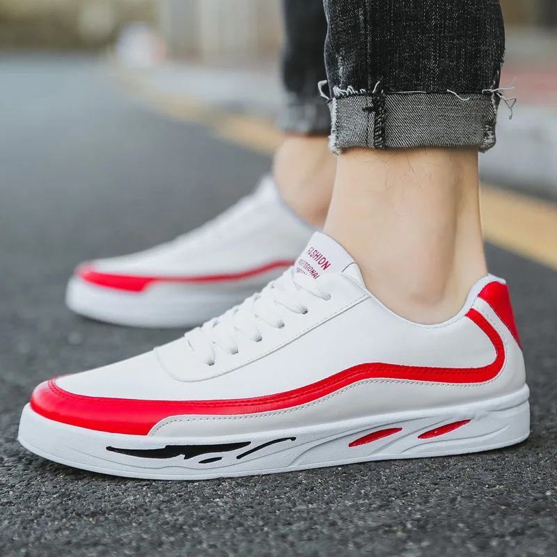 

Men's Shoes Outdoor New Men's Relax Shoes Casual White Black Shoes Thick Bottom Youth Sneaker Loafers Men Leather Shoes Men