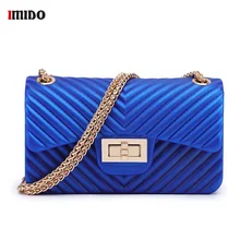 Летняя ПВХ силиконовая сумка через плечо для женщин, винтажная Желейная сумка через плечо, женская сумка на цепочке синего, зеленого, красного, черного цвета