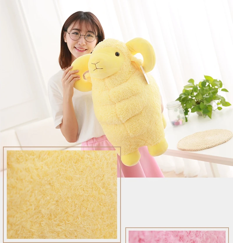 Dorimytrader giant cute white sheep plush toy kawaii animals goat doll pillow for childend gift deco teacing prop 60cm 80cm DY50559 (15)