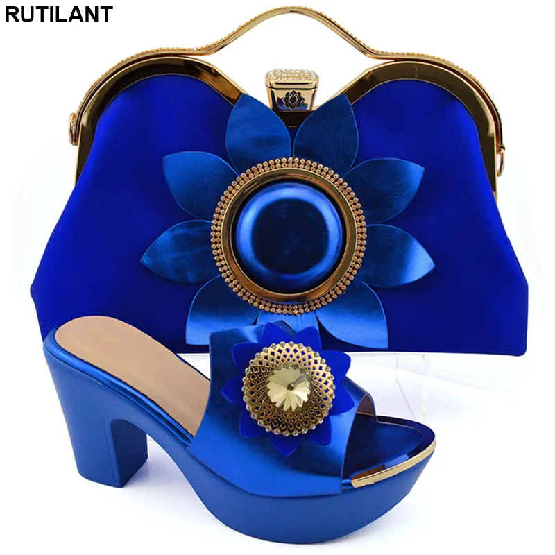 

New Arrival Italian Shoes with Matching Bags 2019 Summer High Heeled Shoes for Women Nigerian Women Wedding Pumps with Purse