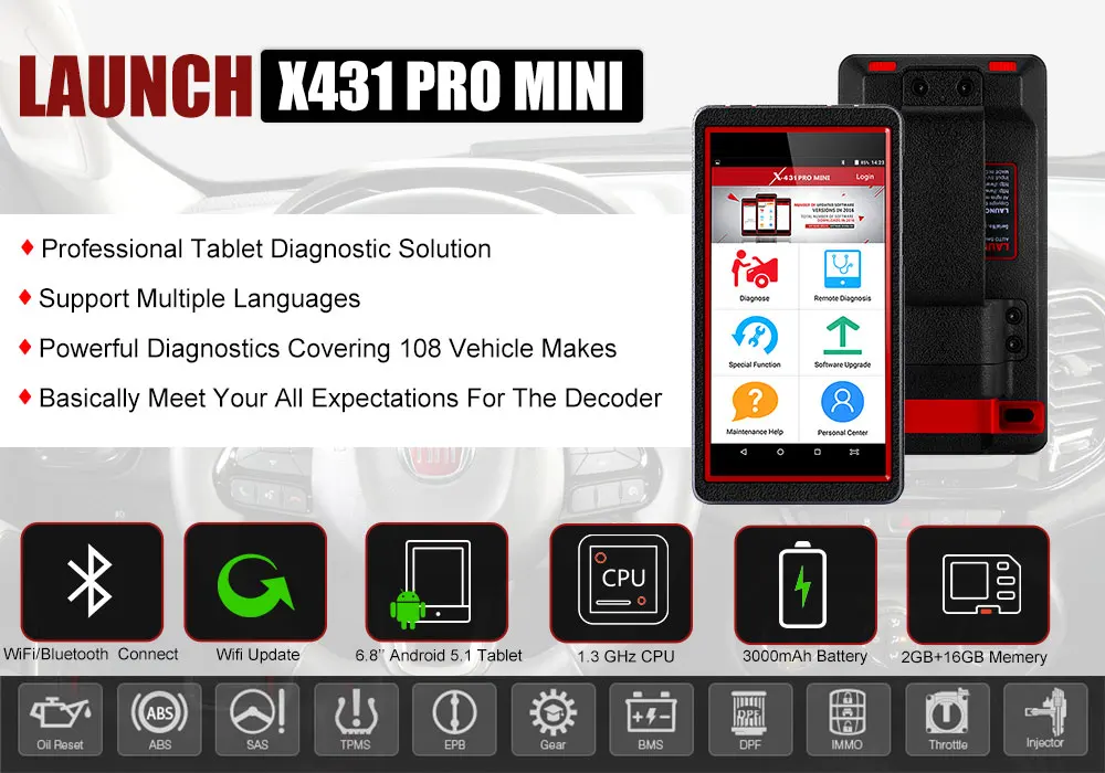 LAUNCH X431 Pro Mini OBD 2 WiFi/Bluetooth полная система Профессиональный Автомобильный сканер для диагностики авто Pad сброс X431V V+ автомобильный диагностический инструмент обд сканер для авто автосканер