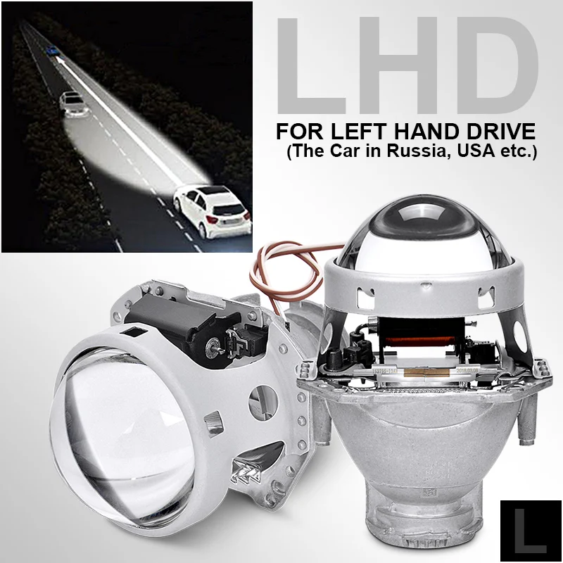 2 шт. 3,0 дюймов Автомобильный фар HID bi xenon объектива для Hella 5 линзы прожекторного типа заменить одной ксеноновые фары модернизации D1S D2S D3S D4S - Цвет: LHD