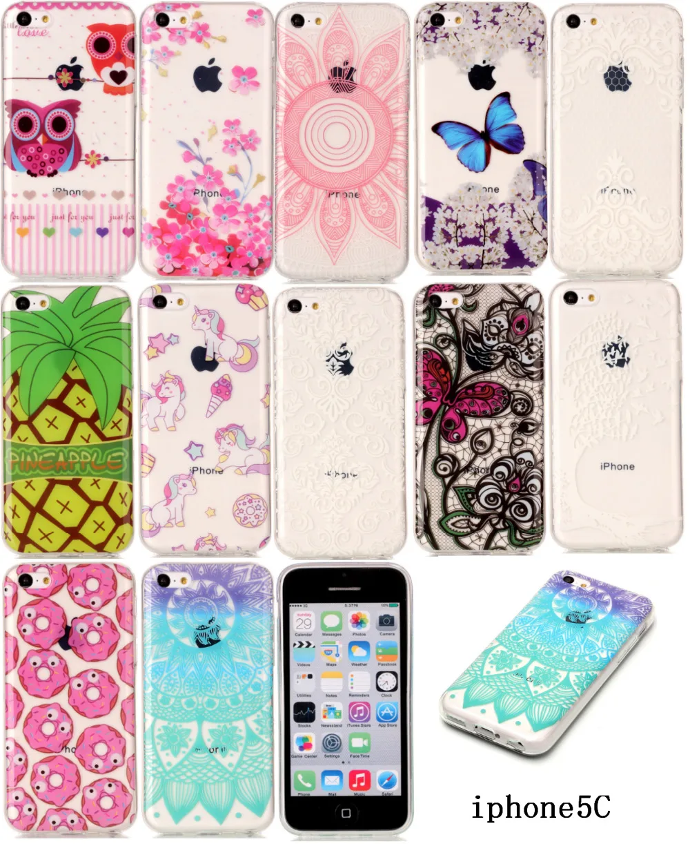 

Fashion Soft TPU Case For iphone 5C Transparent Soft Silicone Cover Phone Cases for iphone5C for iphone 5 C