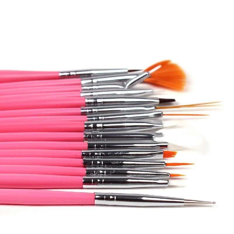 

15pc Nail Art Painting Brush Set Uv Gel Polish Drawing Stripe Flower Pen Gradient Lining Dotting Carving Tools 3d Manicure New