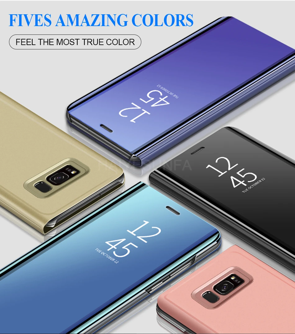 Роскошный противоударный чехол Smart View Flip Cover чехол для samsung Galaxy S10e S8 S9 Plus Note 8 9 A10 A20 A7 A8 A50 A70 A30 силиконовый чехол