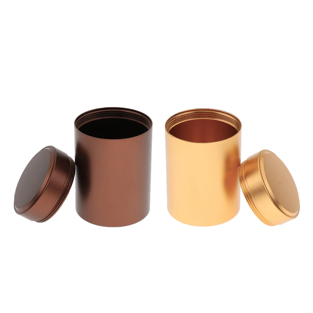 2pcs Aluminium Pill Fob Waterproof Capsule Match Case Battery Holder Outdoor Survival Storage Container Dry Box Tea Caddy