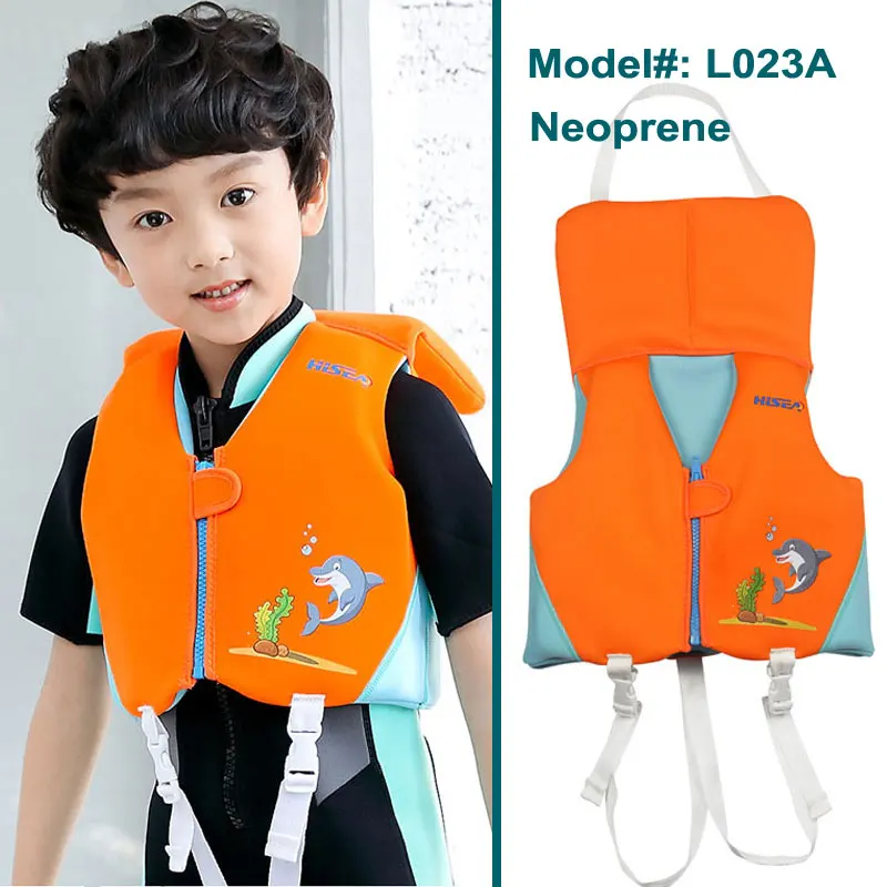 Премиум неопреновый купальный костюм, купальный жилет, спасательный жилет для детей, Детский Молодежный купальный костюм для маленьких мальчиков и девочек - Цвет: L023A