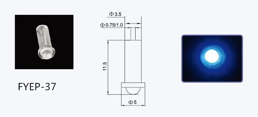 FYEP-37 мини Тип Волоконно-оптические заостренные огни украшения волоконно-оптические концевые фитинги 30 шт. для волокон 0,75 мм/1,0 мм