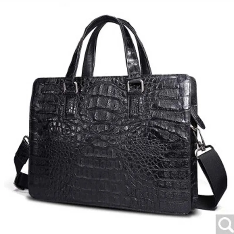 

Beijue head alligator leather briefcase crocodile leather laptop men handbag business man Bag black custom 15 day Shipping