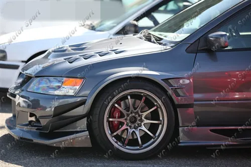 2001-2007 Mitsubishi Lancer Evolution 7-9  Voltex Cyber Version Style +20mm Front Fender with Flare FRP (20)