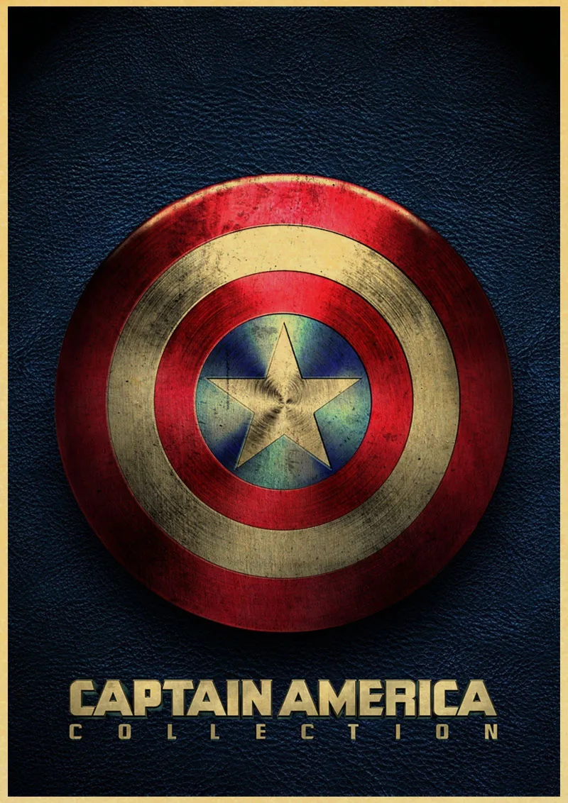 Фильм Marvel Капитан Америка плакат крафт бумага плакат высокого качества печатных настенная живопись для жизни Наклейка на стену в комнату