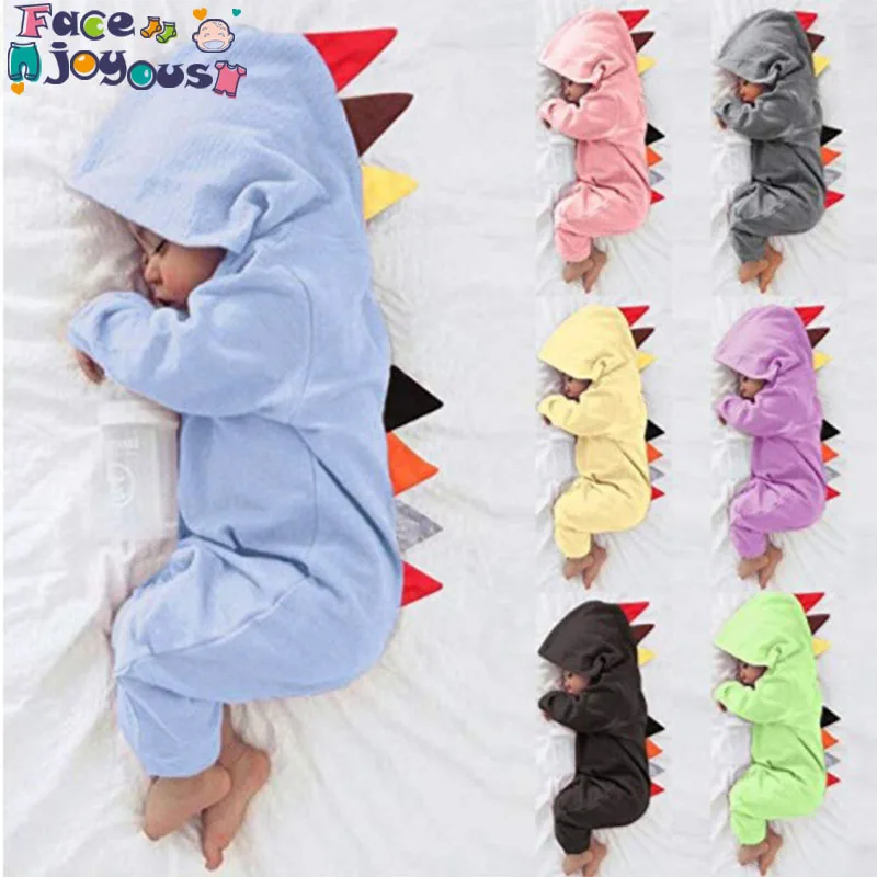 

Casual Newborn Infant Baby Boy Girl Clothes Dinosaur Long Sleeve Zipper Hooded Romper Jumpsuit One-piece Cotton Outfits Clothes