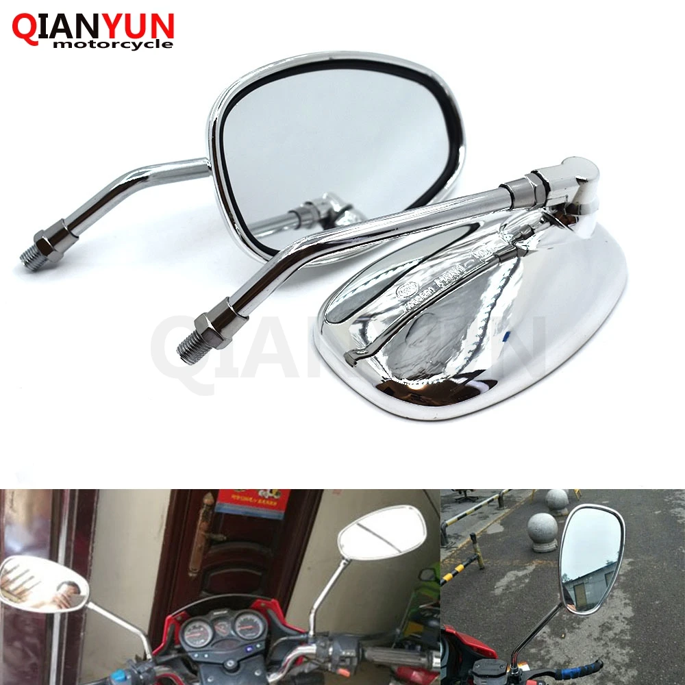 

Universal 10mm motorcycle rear view mirror oval street car rearview mirror FOR Kawasaki yamaha ktm honda suzuki bmw ducati april