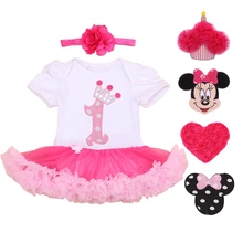 1 year birthday dress for 1st first baby girl birthday dress clothing pink infant princess baby girl dress party 6 9 12 24 month