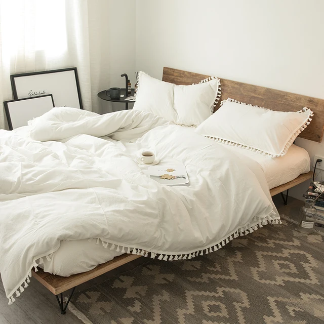 Cotton Bedding Tel Princess Sets Luxury Fringed Duvet Cotton Bedding Tel Princess Sets Luxury Fringed Duvet Cover Modern Quilts Sheet Set Bedspread Bedclothes Bed Linen