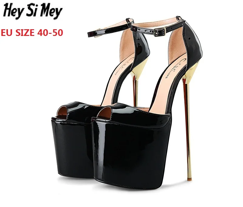 

Big Size 40-50 sandals women sexy fish mouth sandalia feminina Super high heels shoes woman sandalias mujer 2019