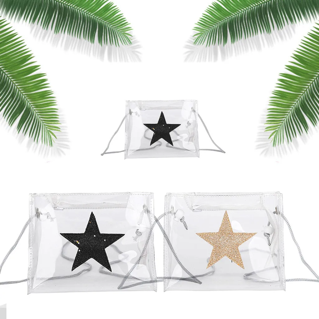 

Chain Bag Star Sequin Decoration Transparent Jelly Sequins Stars Small Bag Wild Mobile Phone Bag