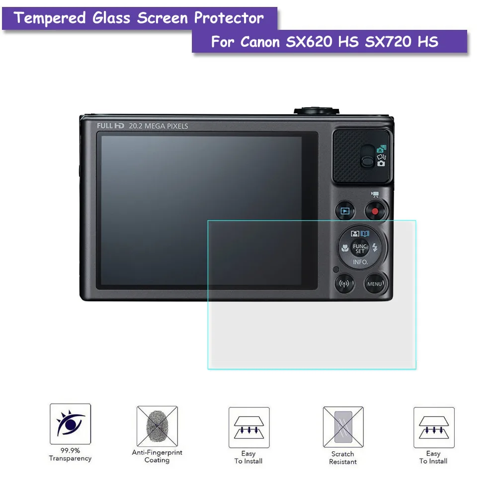 

9H Tempered Glass LCD Screen Protector Shield Real Glass Film for Canon Powershot SX620 HS SX720 HS Camera Accessories