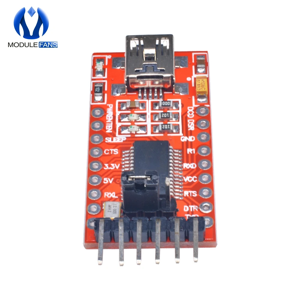 Плата модуля последовательного адаптера FT232RL FT232 с USB на TTL 3 В 5 для мини порта Arduino