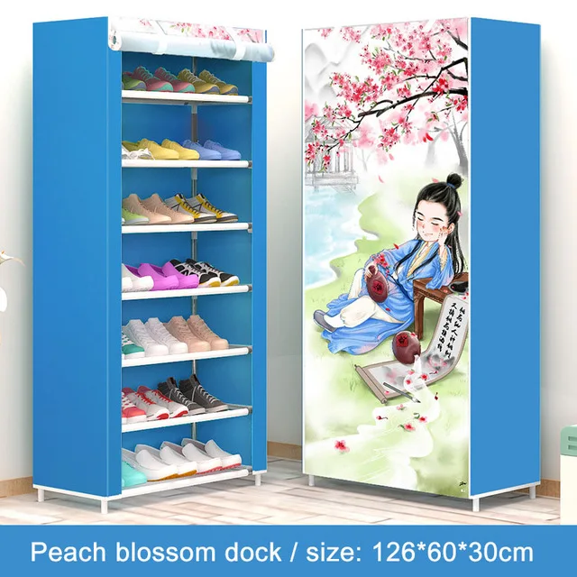Современный минималистичный шкаф для хранения обуви с восьмислойным утеплением из нетканого материала - Цвет: taohuawu