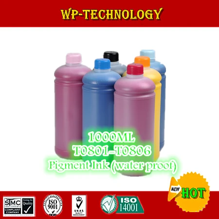 

1L*6pcs, Pigment ink suit for Epson T0801 - T0806 , water proof ink suit for Epson R265/R360/R285/RX585/RX685 etc,1L per color