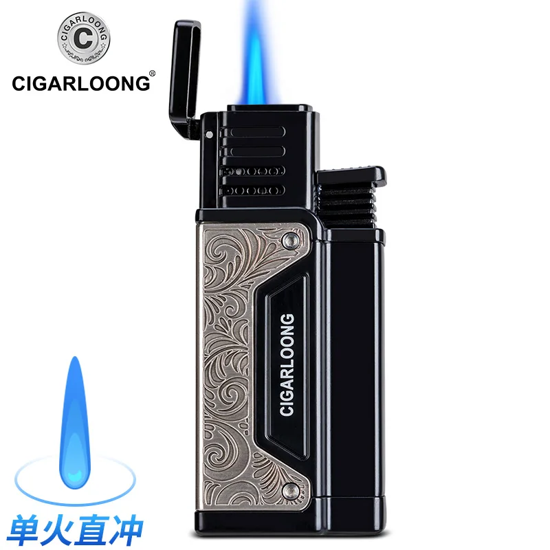 

Torch Turbo Lighter gas Lighter Blue Flame Spray Gun Butane Lighted Cigar Lighters Men Gift CLB-109F