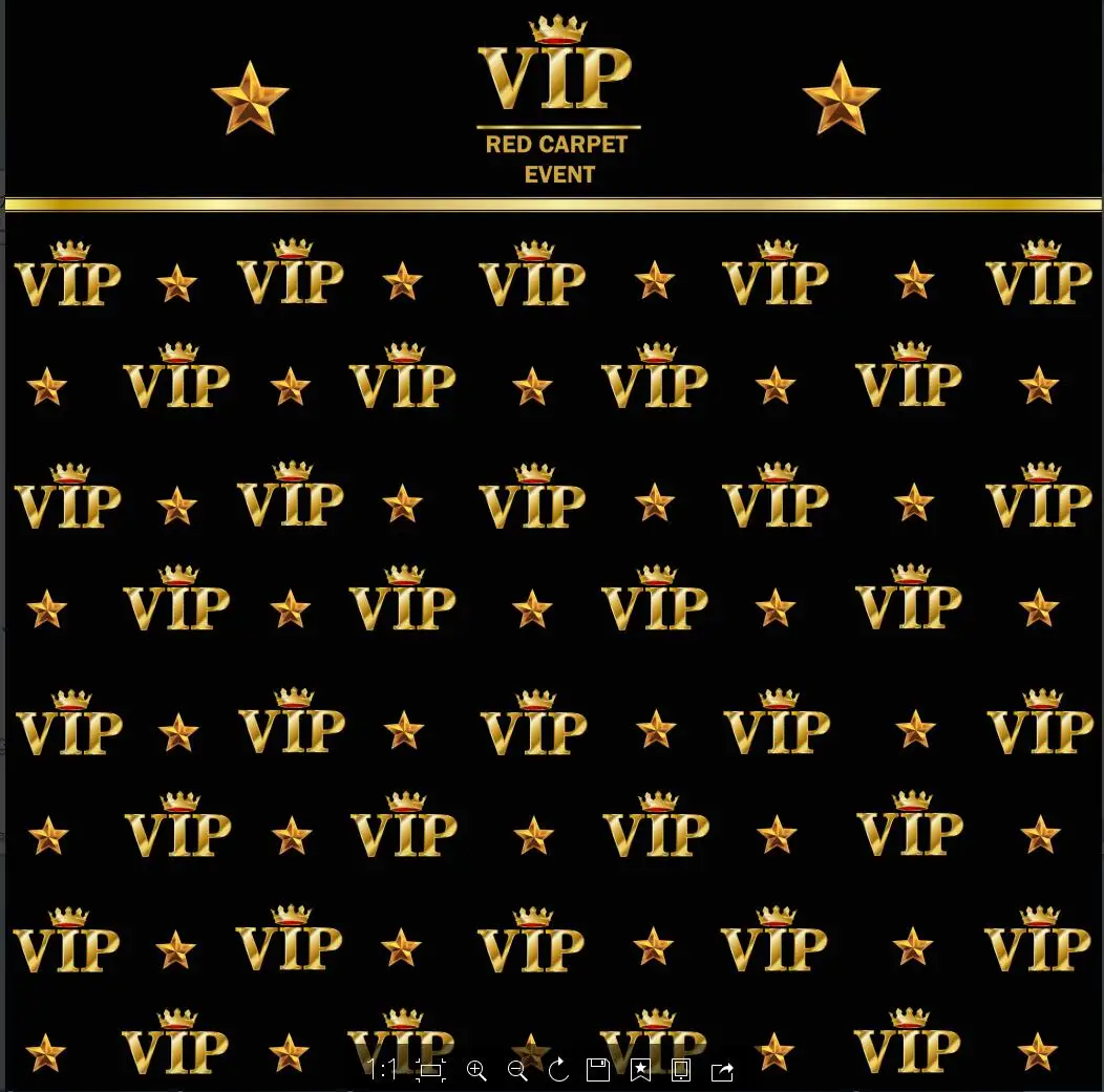 Golden Crown Star VIP black backdrop Vinyl cloth High quality Computer