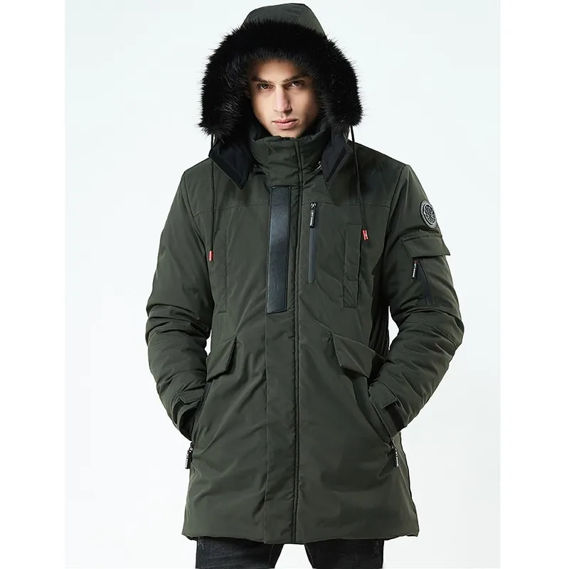 

2019 Thickening Winter Coat Men Long Military Jacket Windbreak Cotton-padded Jacket Parka Men Warm Clothes Veste Homme Hiver