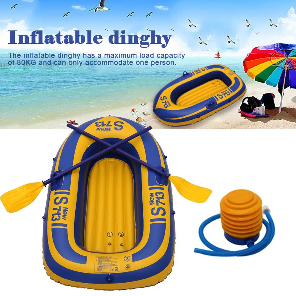 

30-Wire Thick Inflatable Kayak Dinghy Maximum Load 80KG Single PVC Film Material Inflatable Boat Kayaking Water Sports Supplies