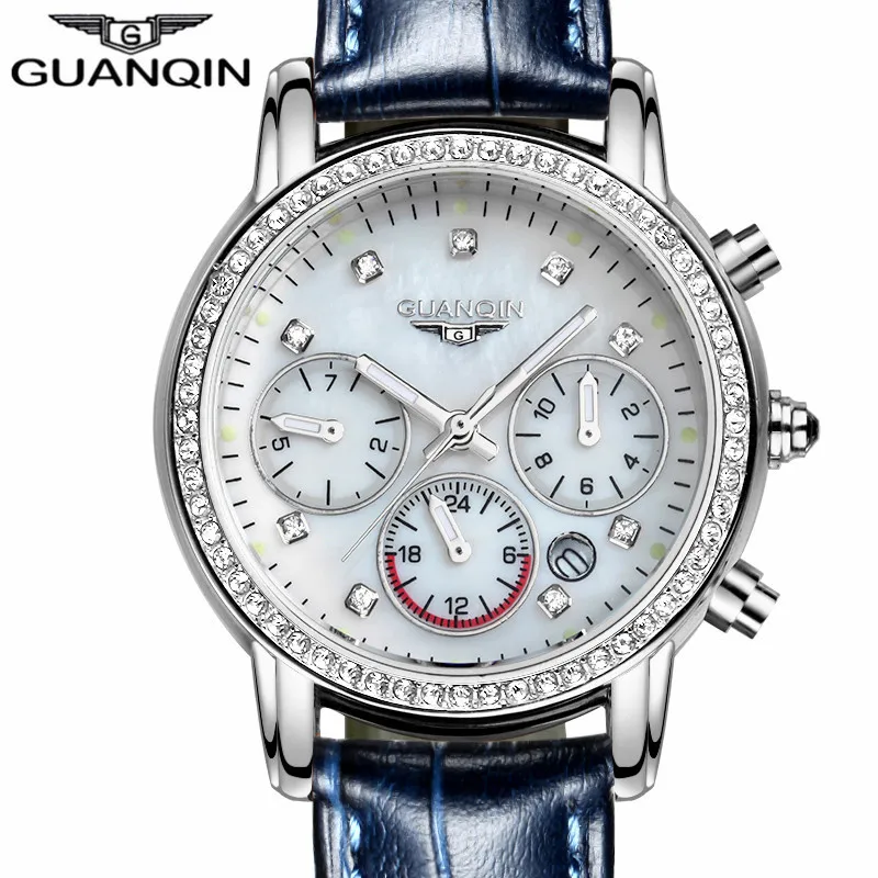 Goede Relogio feminino 2017 GUANQIN Horloges Vrouwen Luxe Merk Lichtgevende Datum Klok Dames Mode Toevallige Lederen Band Quartz Horloge