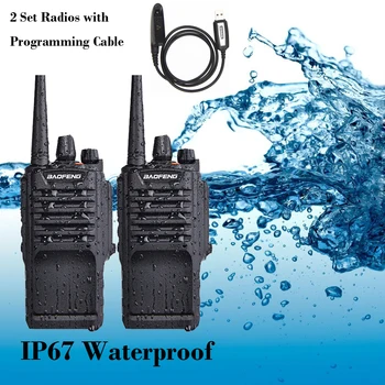 

2Sets BAOFENG BF-9700 8W IP67 Waterproof Two Way Radio UHF400-520MHz FM Transceiver with 2800mAh battery Ham Radio Walkie talkie