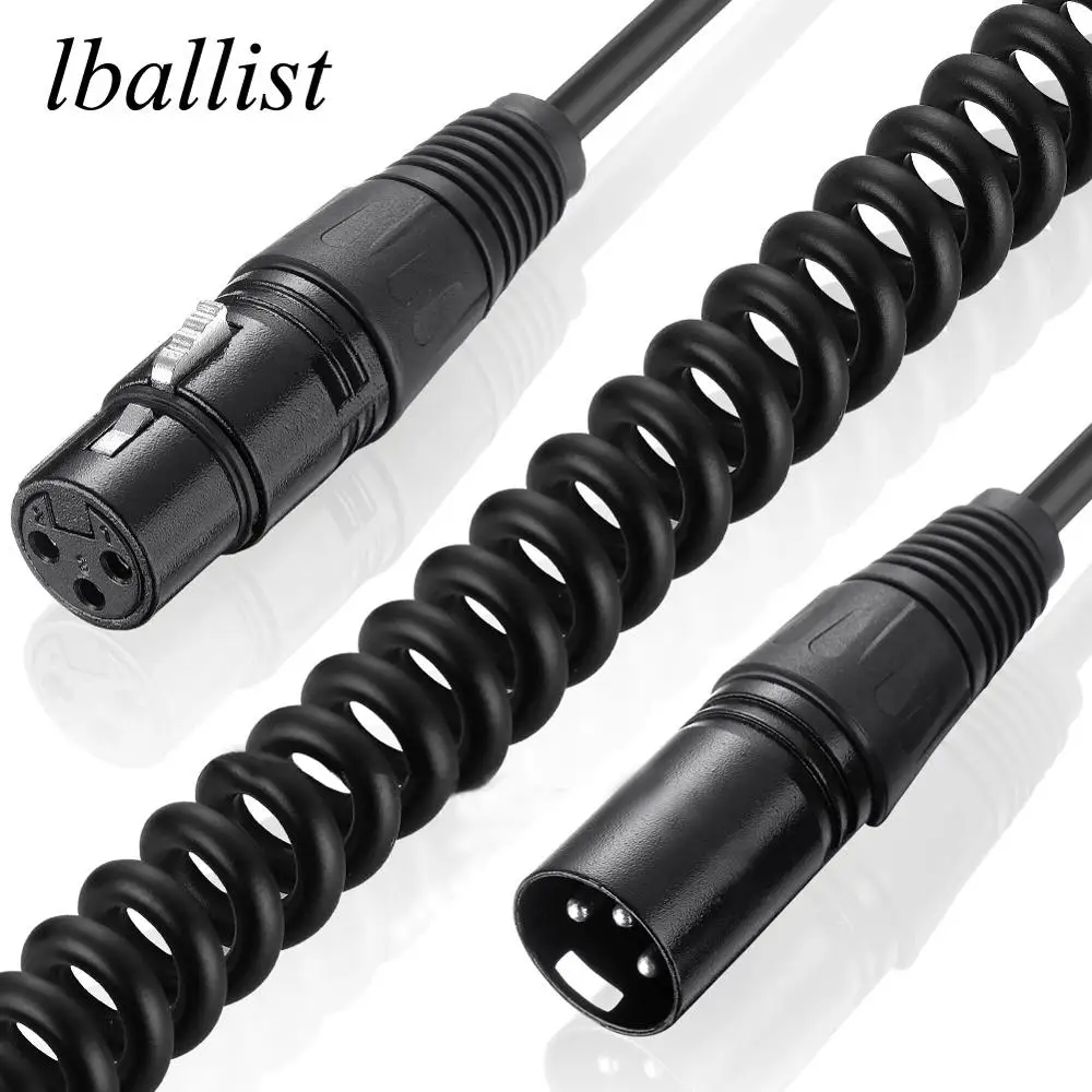 Lballist 3Pin jack эластичный спиральный кабель XLR для мужчин и женщин OFC медный двойной