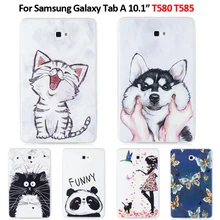 Мягкий чехол для планшета из ТПУ с милым рисунком кота щенка бабочки для Samsung Galaxy Tab A A6 10,1 T580 T585 SM-T585