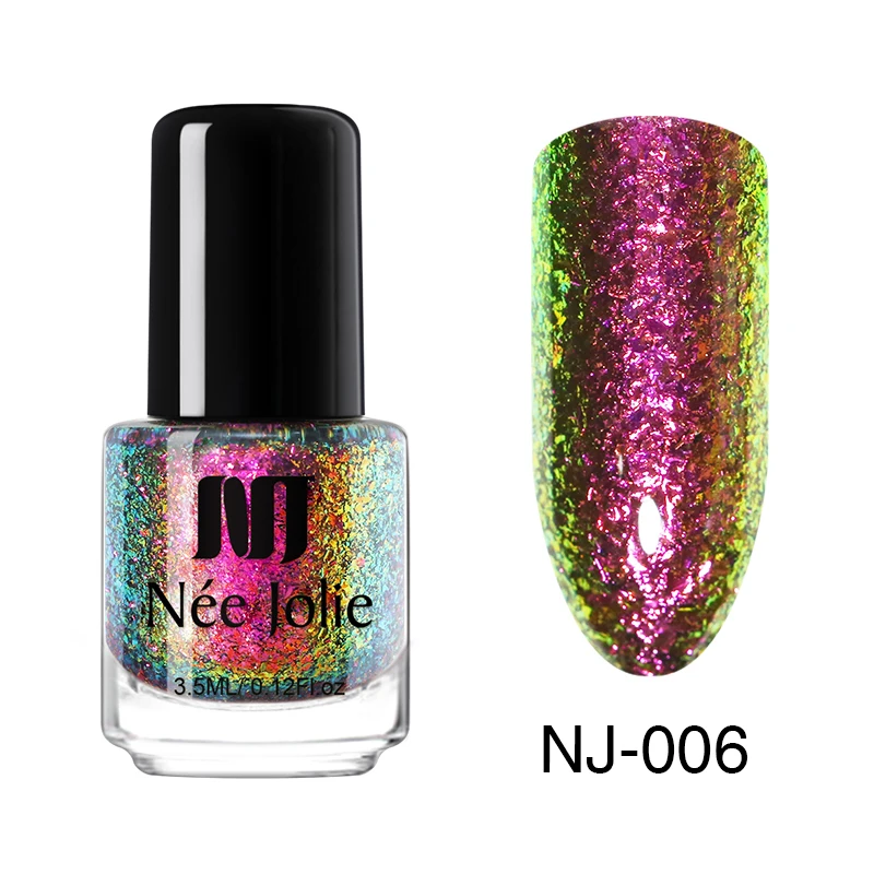 Chameleon NJ-006 NEE JOLIE лак для ногтей Хамелеон голографическая Блестка чистый цвет мерцающий лак для ногтей Быстросохнущий лак для ногтей 48 цветов - Цвет: Chameleon NJ-006