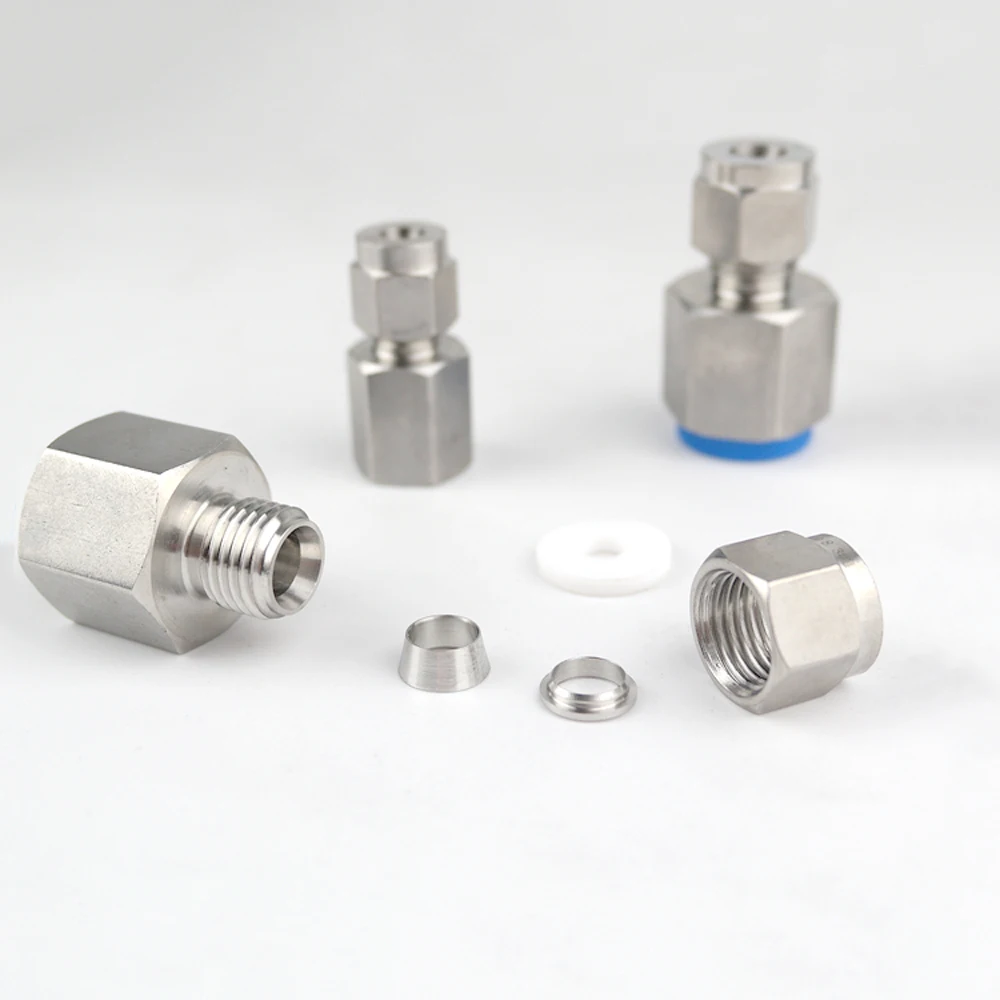 

M10/14/16/20 Metric Female x 6/8/10/12mm OD Double Ferrule Compression Union Connector Stainless 304