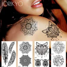 Iorigoo, сексуальные поддельные тату-наклейки с кошкой, женские, черные, флирт, кружева, цветок, тигр, временное тату, для девушек, на руку, искусство, водостойкие татуировки