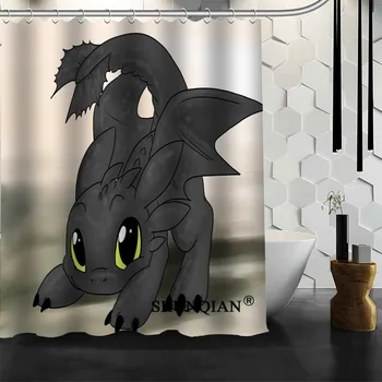 

New Custom How to Train Your Dragon Shower Curtains Polyester Bathroom Waterproof Bath Curtain Size 150X180cm165X200cm180X200cm