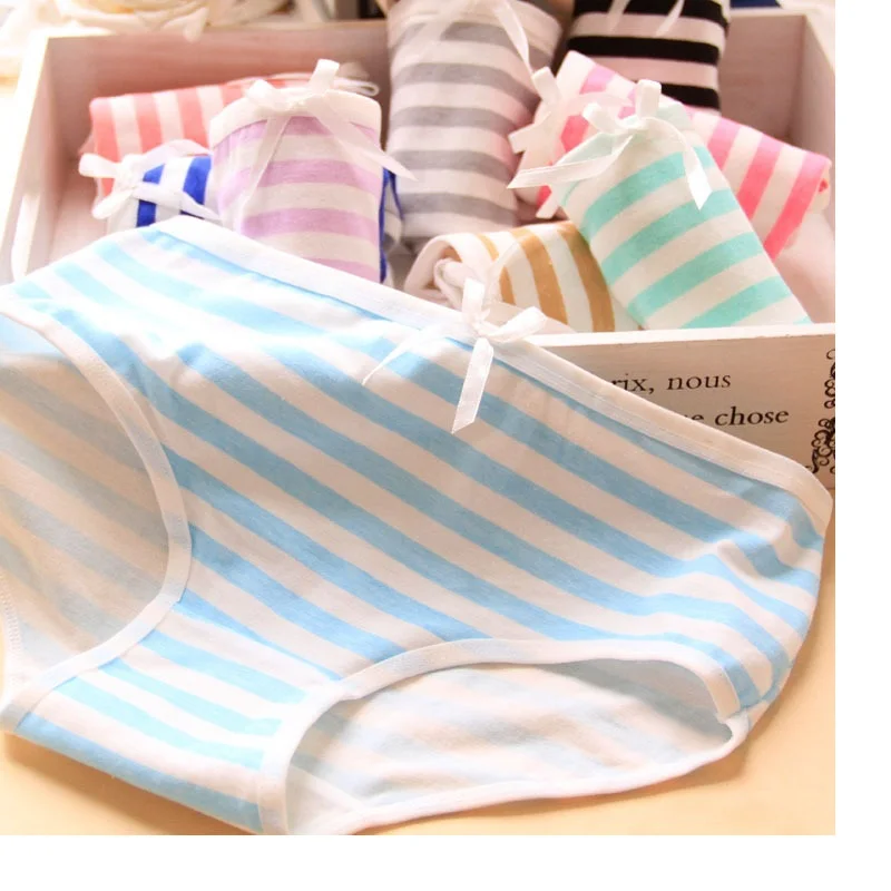 

Direct Selling Sale Gas Panties Free Shipping Fashion Cotton Striped girl Underwears,young girls briefs 6pc/lot