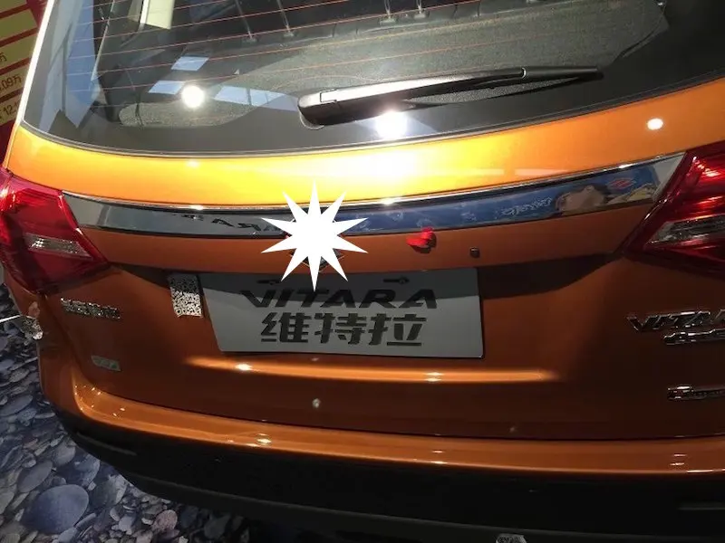 Для SUZUKI VITARA хромированная Задняя Крышка багажника задняя крышка-дверца отделка молдинг нержавеющая отделка полосы автомобильные аксессуары