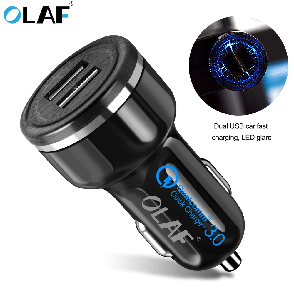 

OALF car charger USB 2 port Quick Charge 3.0 car charger 3A double fast car fast charger for Iphone X 7 6 5 phone Samsung Xiaomi