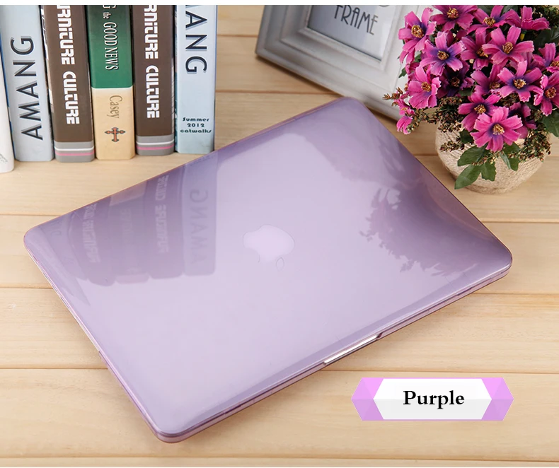 Кристальный Жесткий Чехол для ноутбука Macbook Air Pro retina 11 12 15 16 дюймов Touch Bar ID для MacBook New Air 13 A1932 чехол - Цвет: Фиолетовый