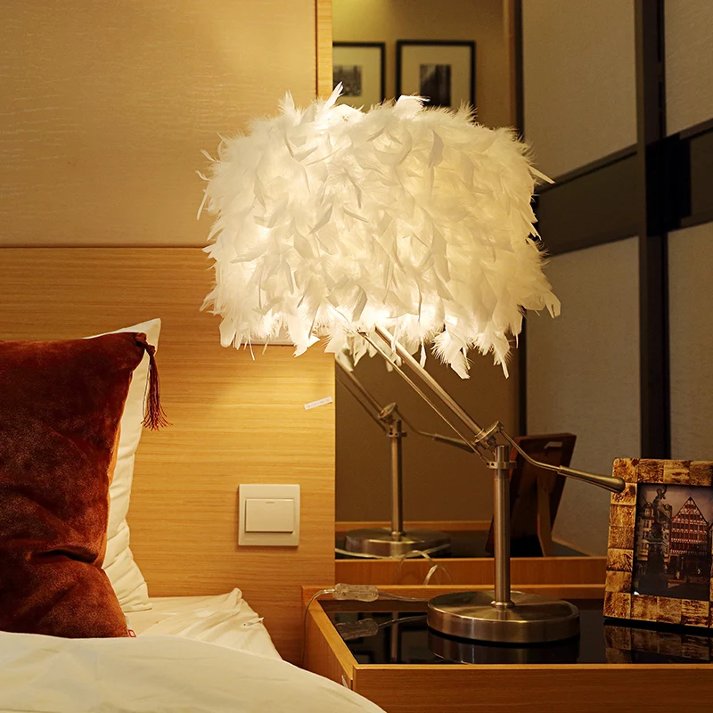 

freeshipping Rocker arm feathers table lamp Mystery hotel deals feather lamp feather tree lights ZL335